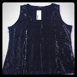 Sparkly sequin black tank by In’voland